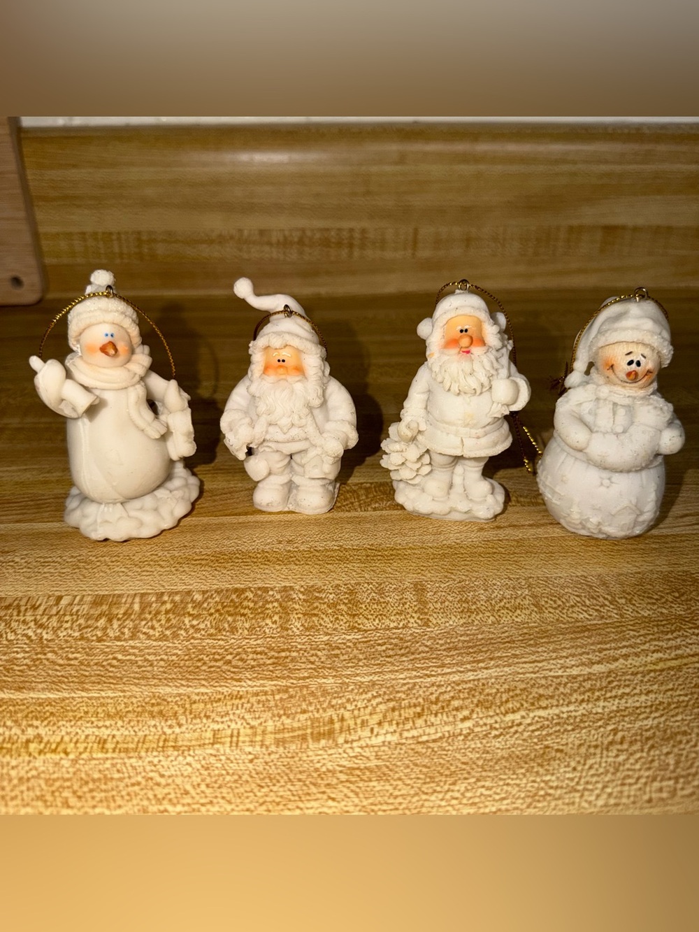 Vintage 2003 snowman and Santa ornaments Christmas‎ holiday decor
